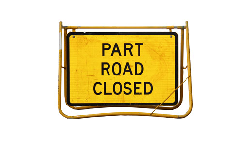 Part Road Closed complete with stand