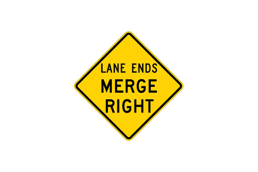 LANE CLOSED MERGE RIGHT