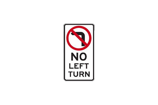 NO LEFT TURN SIGN