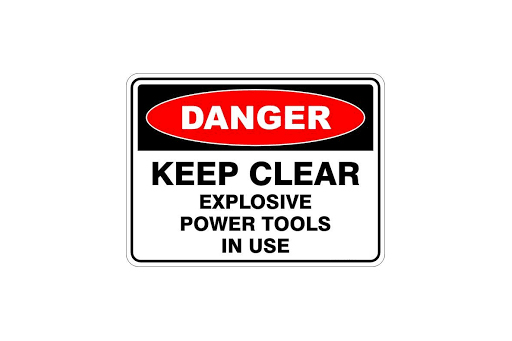 WARNING EXPLOSIVE TOOLS