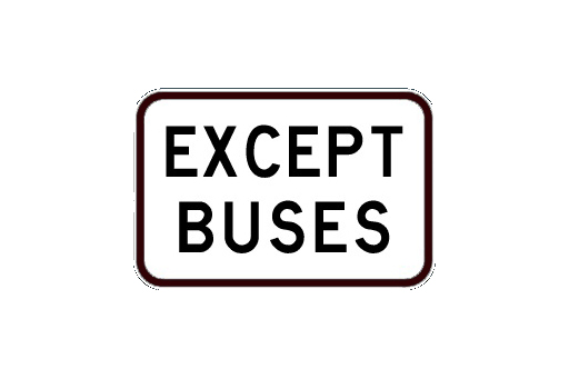 EXCEPT BUSES