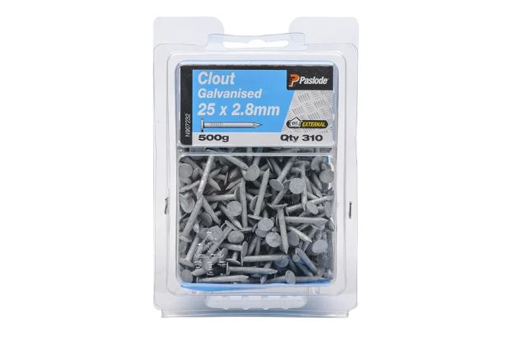 Clouts (Galvanised) 25mm x 2.80mm (500g)