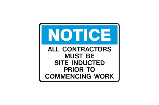 ALL PERSONS ON SITE MUST BE INDUCTED 1ST