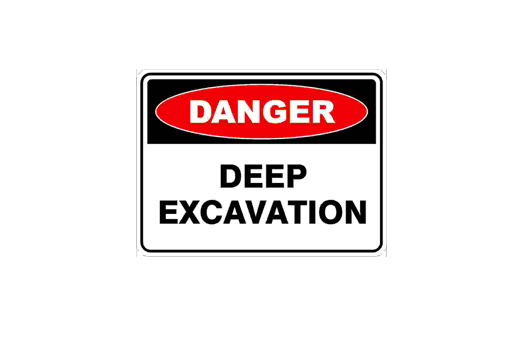 DANGER DEEP EXCAVATION 60x450mm