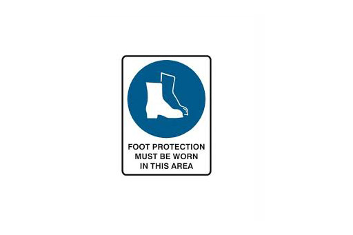SAFETY FOOTWEAR AREA. MUST BE WORN
