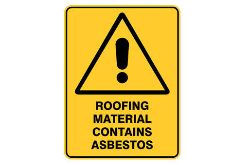 CAUTION ROOFING MATERIAL CONTAINASBESTOS