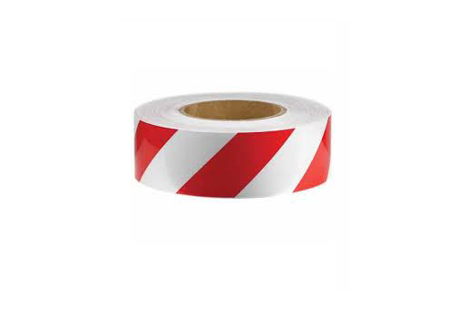 SAFETY TAPE RED/WHITE 75mm x100m